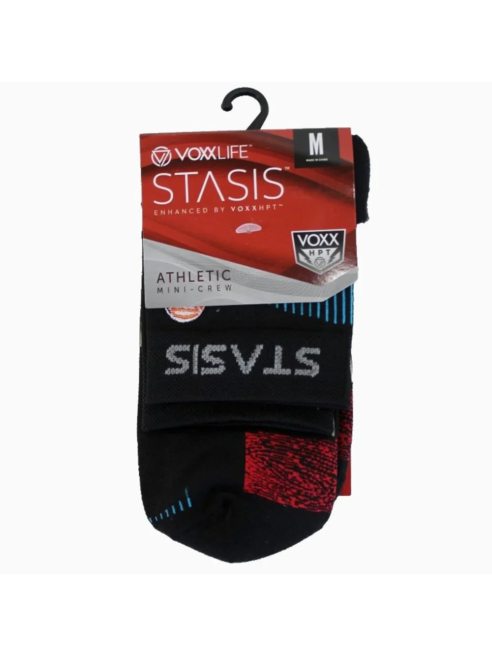 Voxx Life Athletic Mini Crew Socks Size M Wms 8-11 Mens 6-9 Black NEW